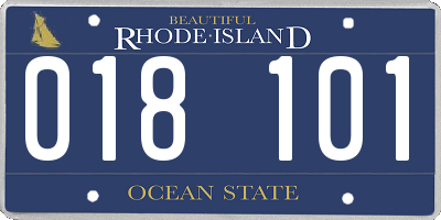 RI license plate 018101