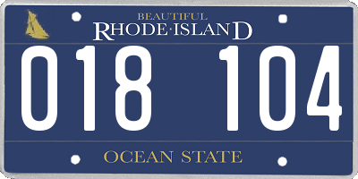 RI license plate 018104