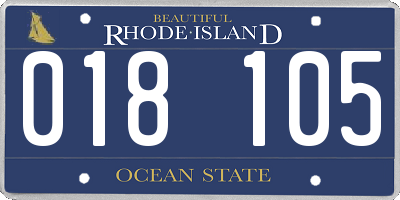 RI license plate 018105