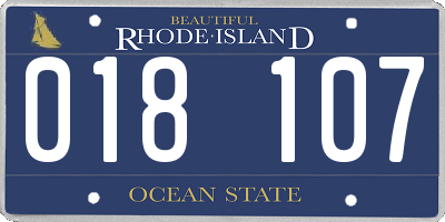 RI license plate 018107