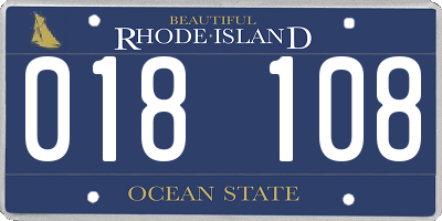 RI license plate 018108