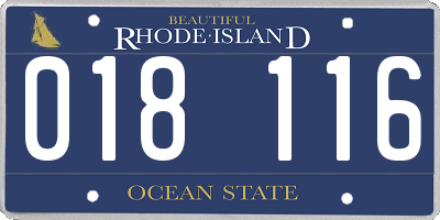 RI license plate 018116