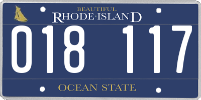 RI license plate 018117