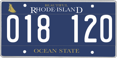 RI license plate 018120