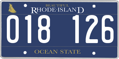 RI license plate 018126