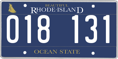 RI license plate 018131