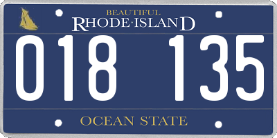 RI license plate 018135