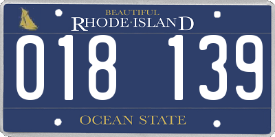 RI license plate 018139