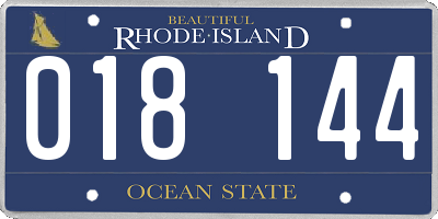 RI license plate 018144