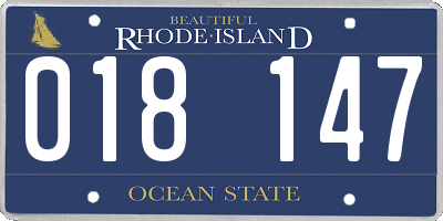 RI license plate 018147