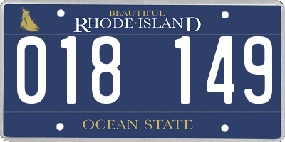 RI license plate 018149