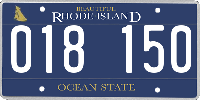 RI license plate 018150
