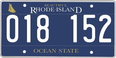 RI license plate 018152