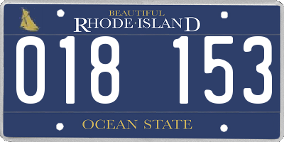 RI license plate 018153