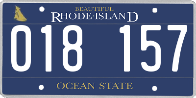 RI license plate 018157