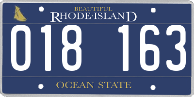 RI license plate 018163