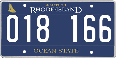 RI license plate 018166