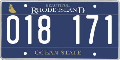 RI license plate 018171