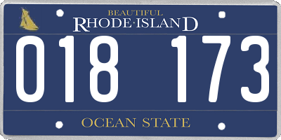 RI license plate 018173