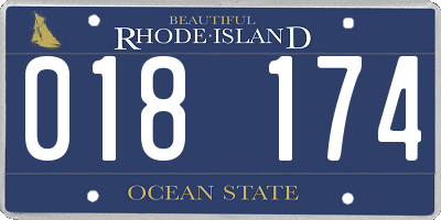 RI license plate 018174