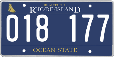 RI license plate 018177