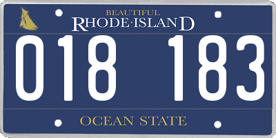 RI license plate 018183