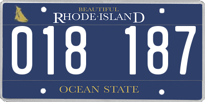 RI license plate 018187