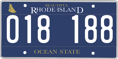 RI license plate 018188