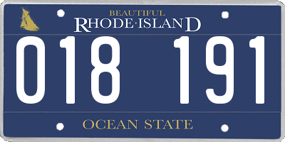 RI license plate 018191