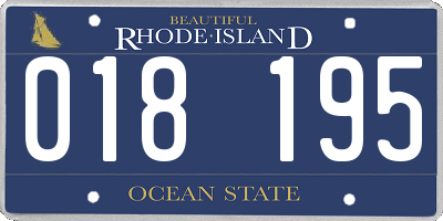 RI license plate 018195