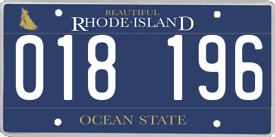 RI license plate 018196