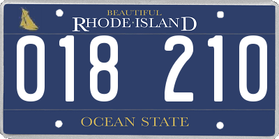 RI license plate 018210