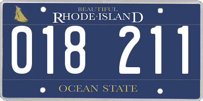 RI license plate 018211