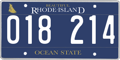 RI license plate 018214