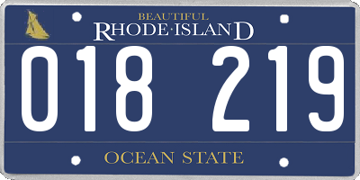 RI license plate 018219