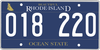 RI license plate 018220