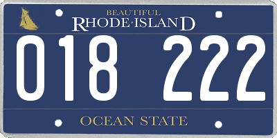 RI license plate 018222