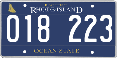 RI license plate 018223