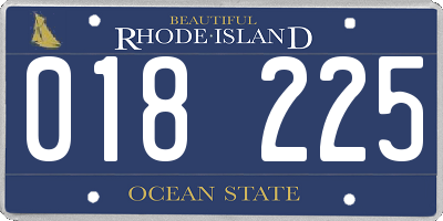 RI license plate 018225