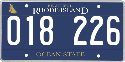 RI license plate 018226