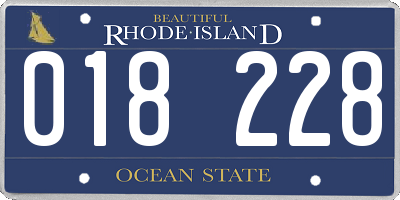 RI license plate 018228