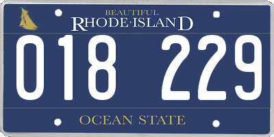 RI license plate 018229