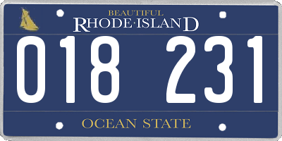 RI license plate 018231