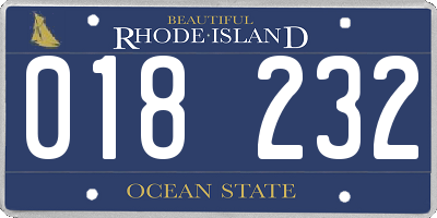 RI license plate 018232