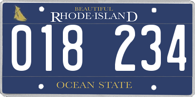 RI license plate 018234