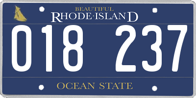 RI license plate 018237