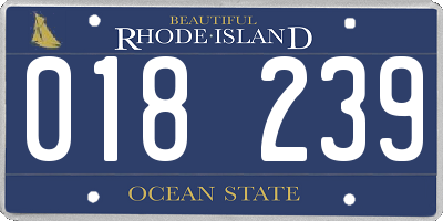 RI license plate 018239