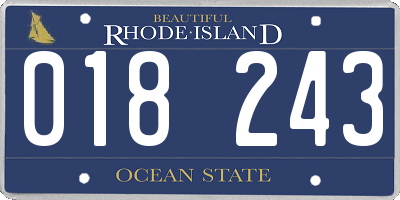 RI license plate 018243