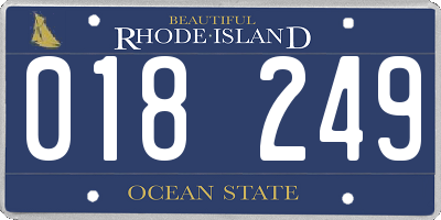 RI license plate 018249