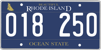 RI license plate 018250